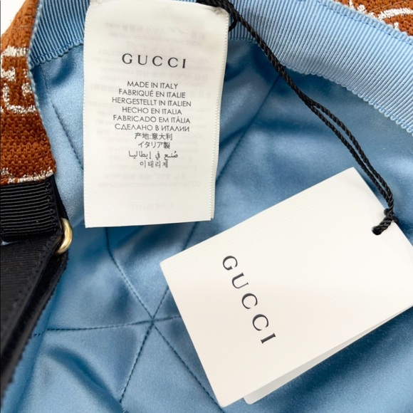 Gucci New GG Logo Monogrammed Brown Silver Sz. M Baseball Cap - Picture 4 of 12